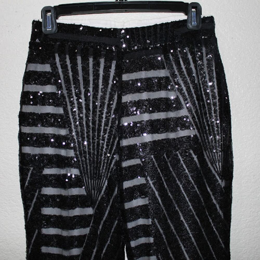 Black Sequin Flare Pants - Brand - Picture 4 of 12